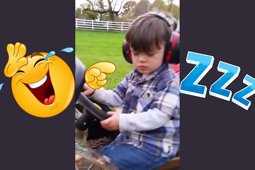Little Boy Struggles to Stay Awake Driving Toy Razor Around Indiana Backyard [WATCH]