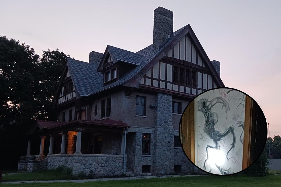 Spooky Artwork Adorns the Wall Abandoned Indiana Mansion  