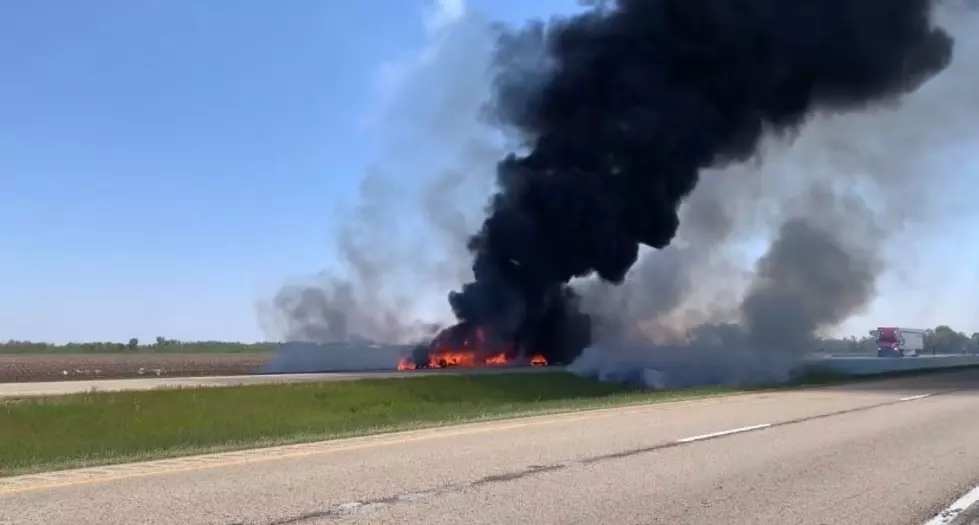 [Watch] Semi Trailer Catches Fire On I-80