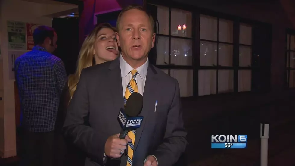 Reporter Got His Head Licked by a Sneaky Woman