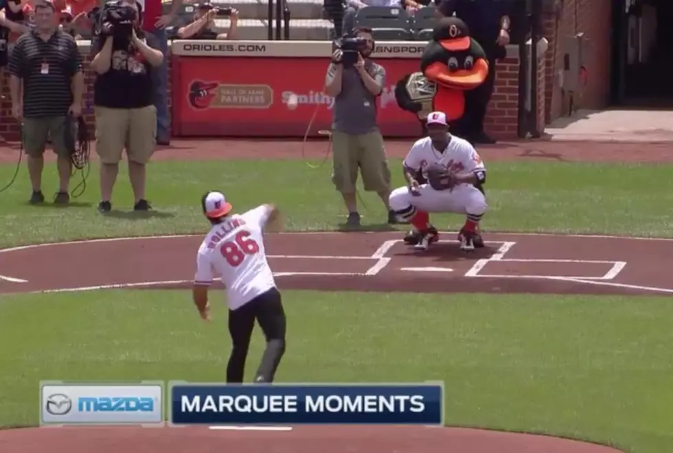 WWE Heavyweight Champion Seth Rollins Threw the First Pitch at an Orioles Game
