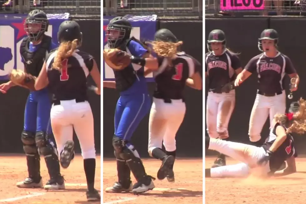 Softball Catcher Channels Her Inner Hockey Player By Checking Runners