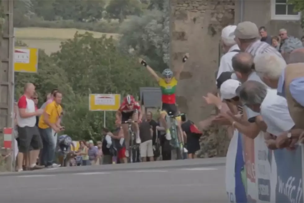 Cyclist Suffers Embarrassing Loss After Celebrating Early