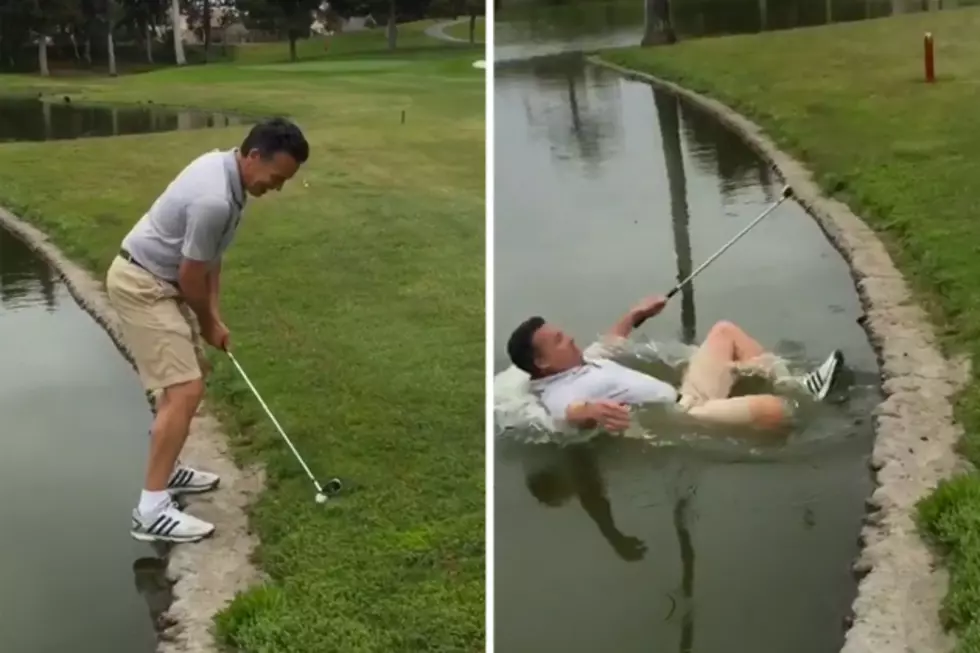 Golfer Makes His Shot, Takes a Dive