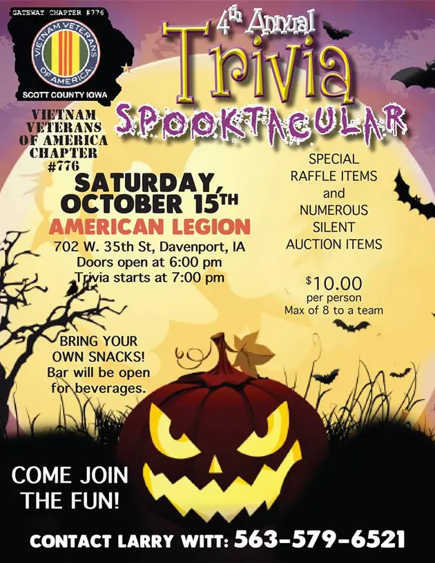 Sat Night , Oct 15th, Trivia Hosted by VVA Chapter #776!