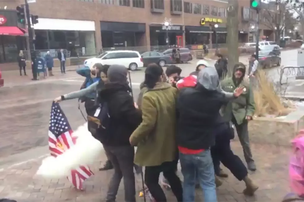 Iowa City FedEx Man Saves Burning Flag From Protesters
