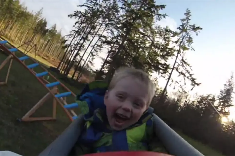 Toddler Rides Backyard Roller Coaster For The First Time