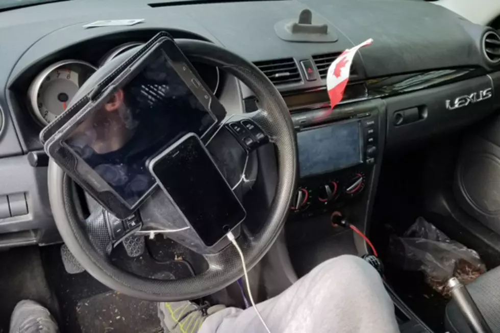 Canadian Driver Pulled Over With Tablet and Phone Tied to Steering Wheel