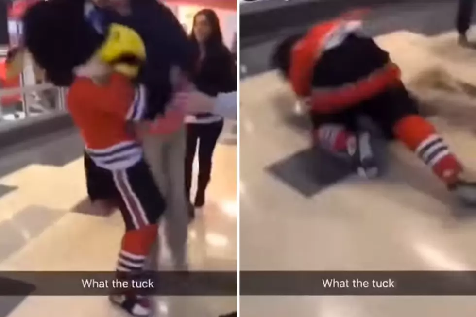 Chicago Blackhawks Mascot Body-Slams Fan at United Center