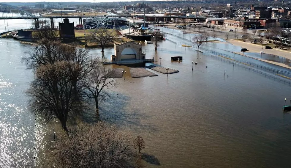 Mississippi Flooding in Downtown Davenport by Drone [VIDEO]