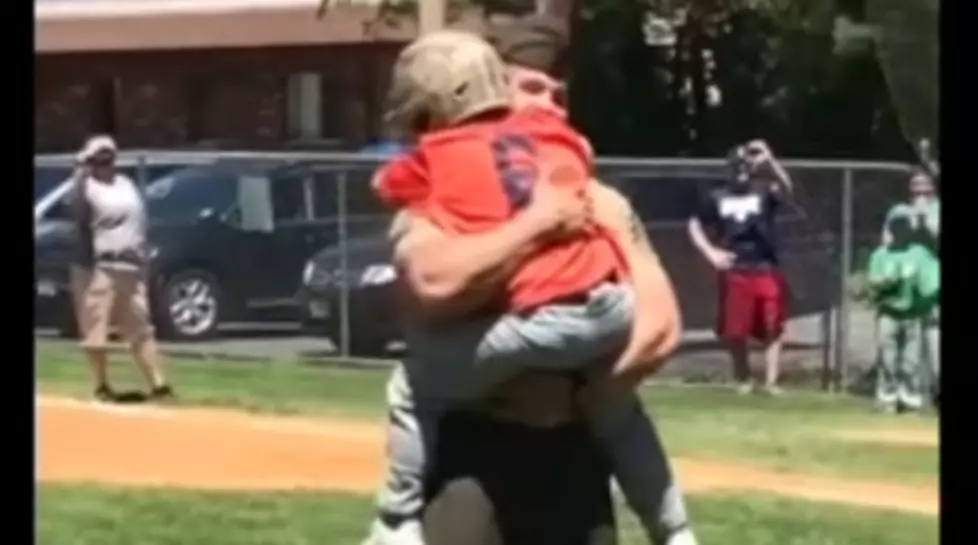 Marine Surprises Son as Pitcher at Little League Game