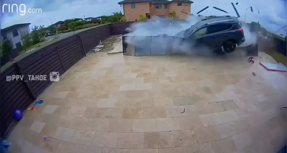 Out of Control Car Crashes OVER Pool