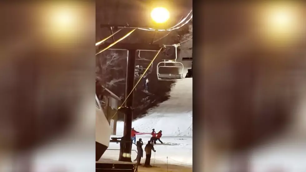 Woman Dangles from Ski Lift, Crew Catches Her in Tarp