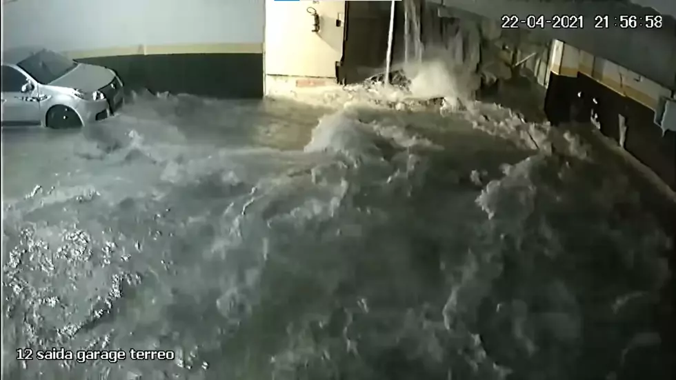 Pool Collapses into Parking Garage Under It