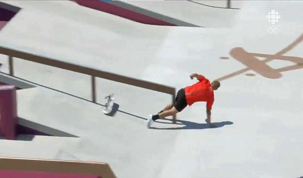 Olympic Skateboarder Takes a Rail To The Groin During First Run
