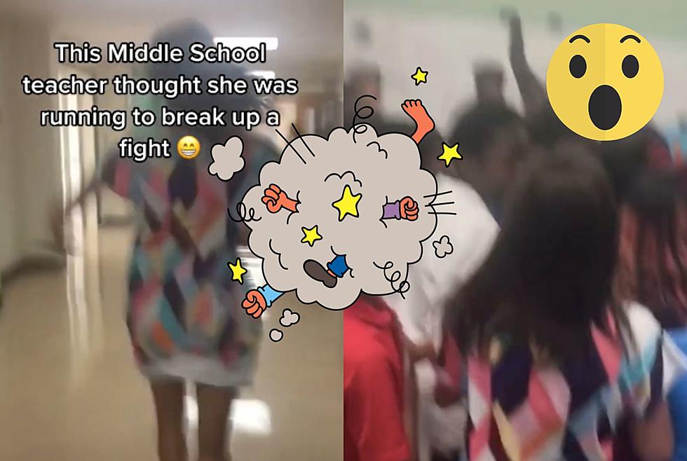 Middle School Teacher Gets Surprised When A Fake Fight Breaks Out
