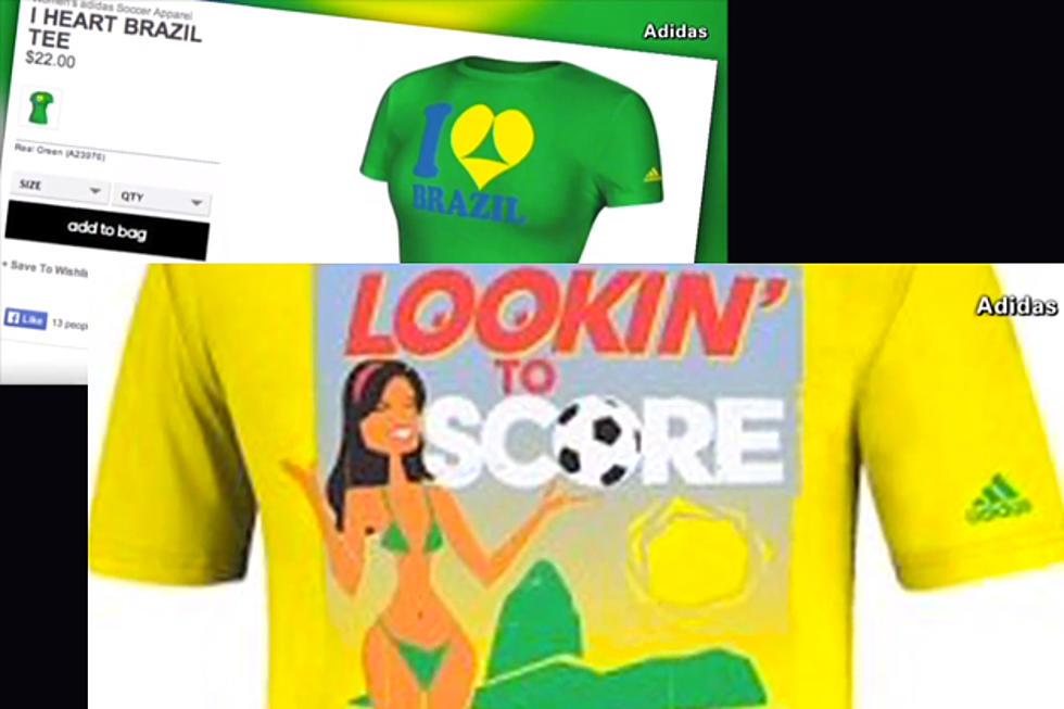 ‘Lookin’ To Score’ Adidas T-shirts & ‘I Heart Brazil’ Tick Off Brazil