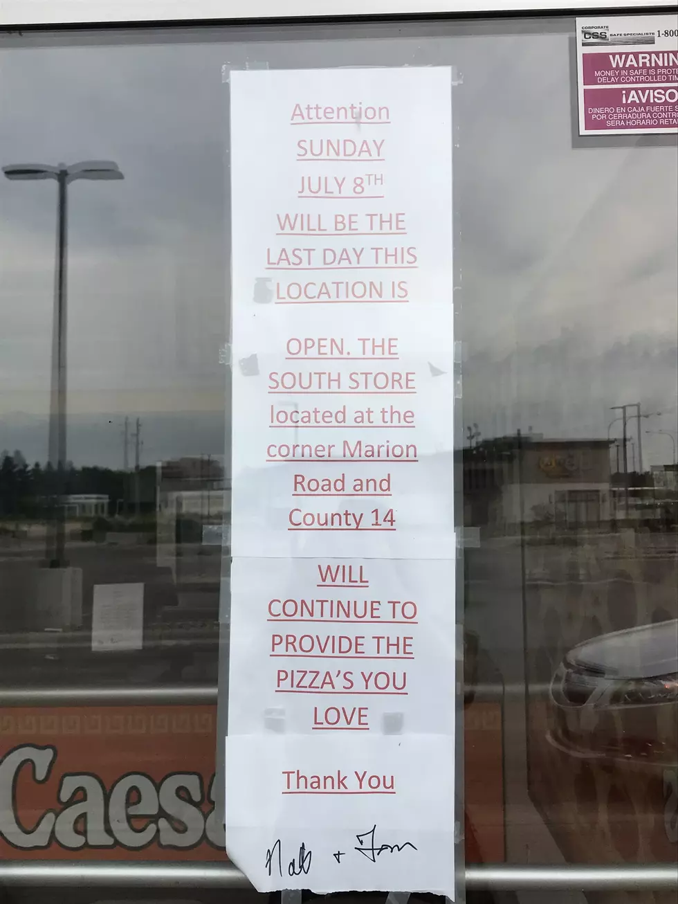 Rochester Pizza Location Closed