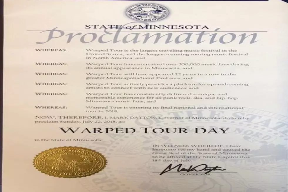 Sunday Is Officially Warped Tour Day In The State Of Minnesota