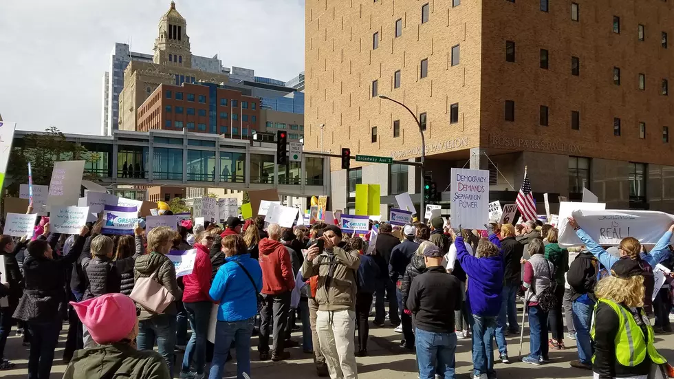 Large Group Gathers to Protest the President [Pics + Video]