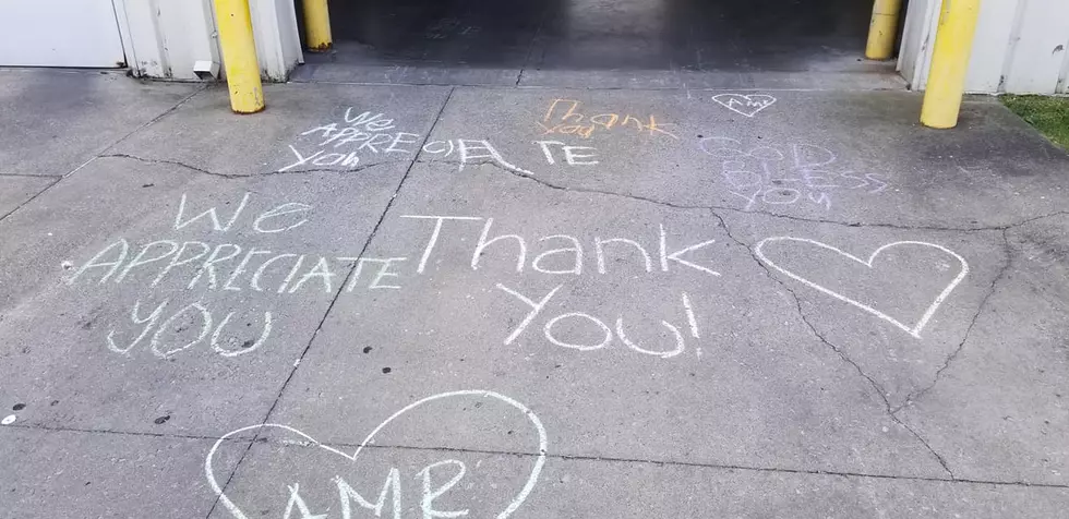 Evansville EMS Provider Finds Encouraging Chalk Messages Outside