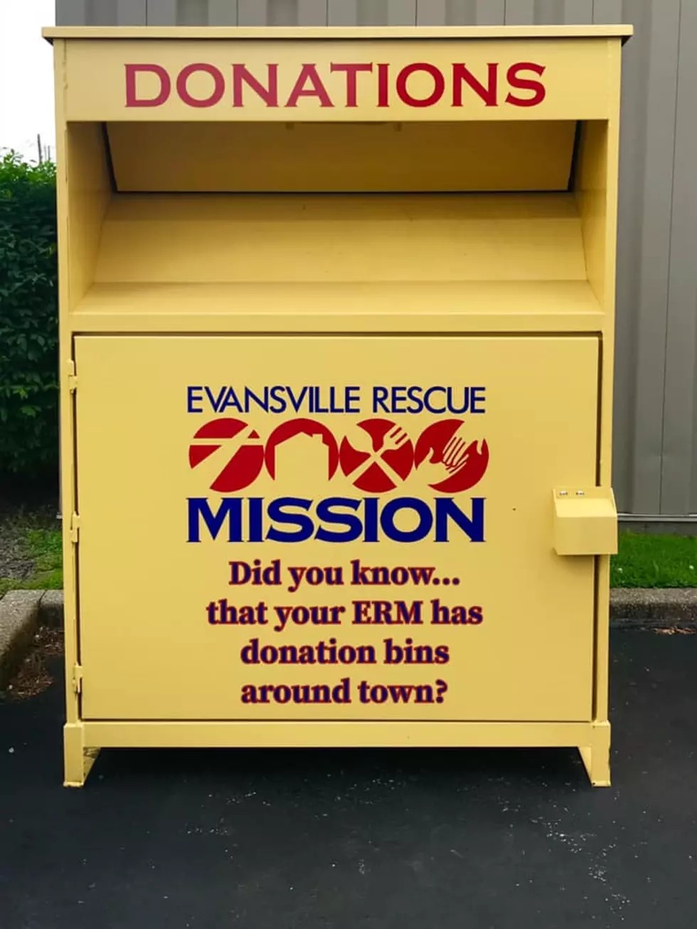 Evansville Rescue Mission Places New Donation Bin on North Side