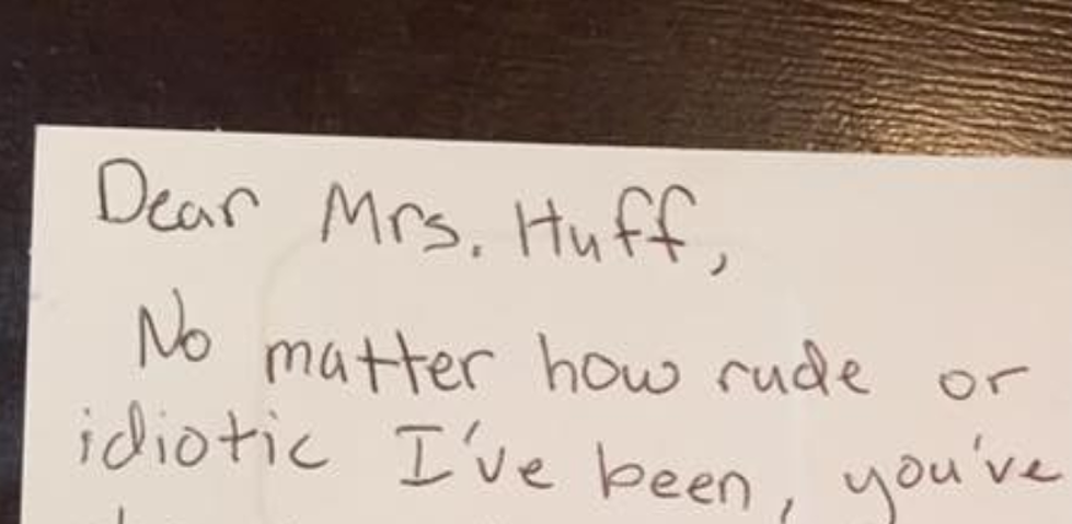 High School Teacher Receives Brutally Honest Card From Graduating Student
