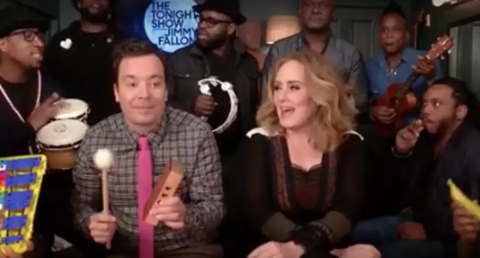 Jimmy Fallon, Adele and The Roots Sing ‘Hello’ with Kids Instruments