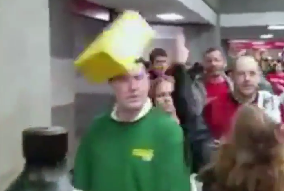 Watch This Falcons Fan Knock Cheese Hats Off Unsuspecting Heads