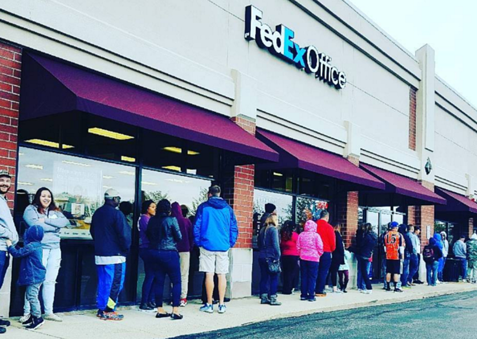 A ‘Freaky’ Huge Line Formed Outside Of A Rockford FedEx Office Yesterday