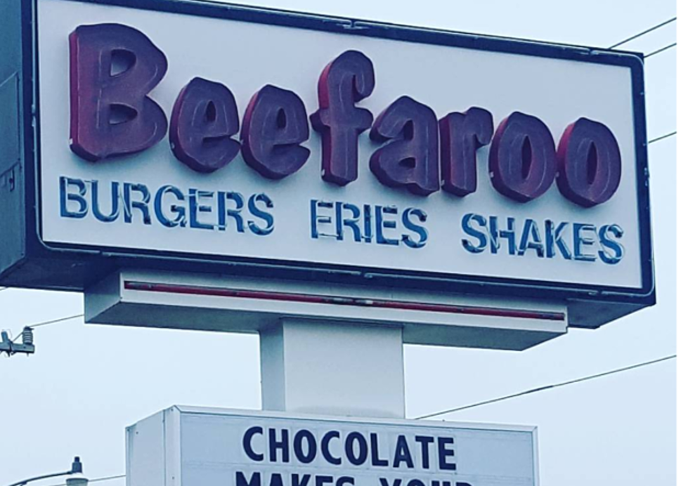 Confusing Beef-a-Roo Sign