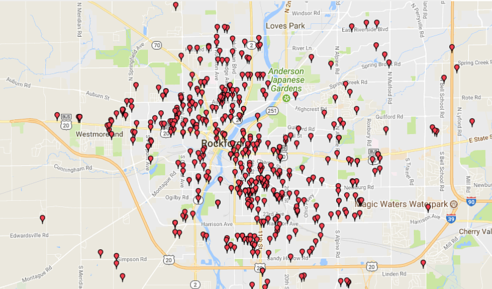 Rockford Area 2017 Sex Offender Halloween Safety Map:  Where NOT to Trick-Or-Treat