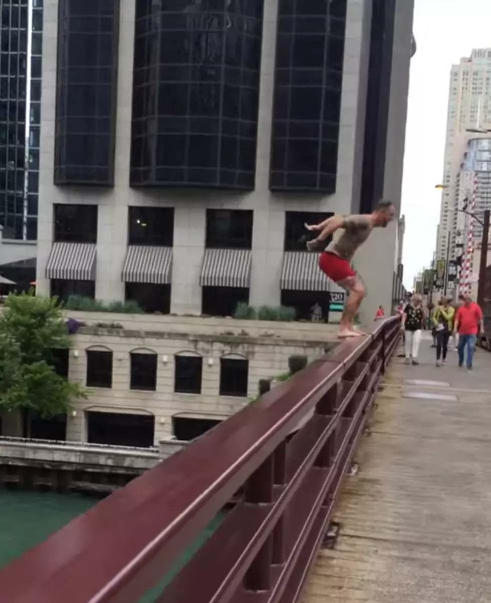 A Crazy Guy Dived Off A Bridge Into The Chicago River Last Friday