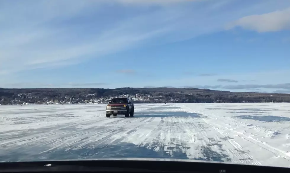Drive Across Frozen Lake Superior on The Famous Ice Road In Wisconsin