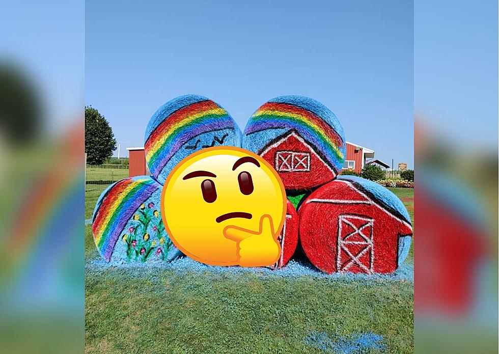 Do You See The Dirty Silo in an IL Orchard's Painted Hay Bales? 