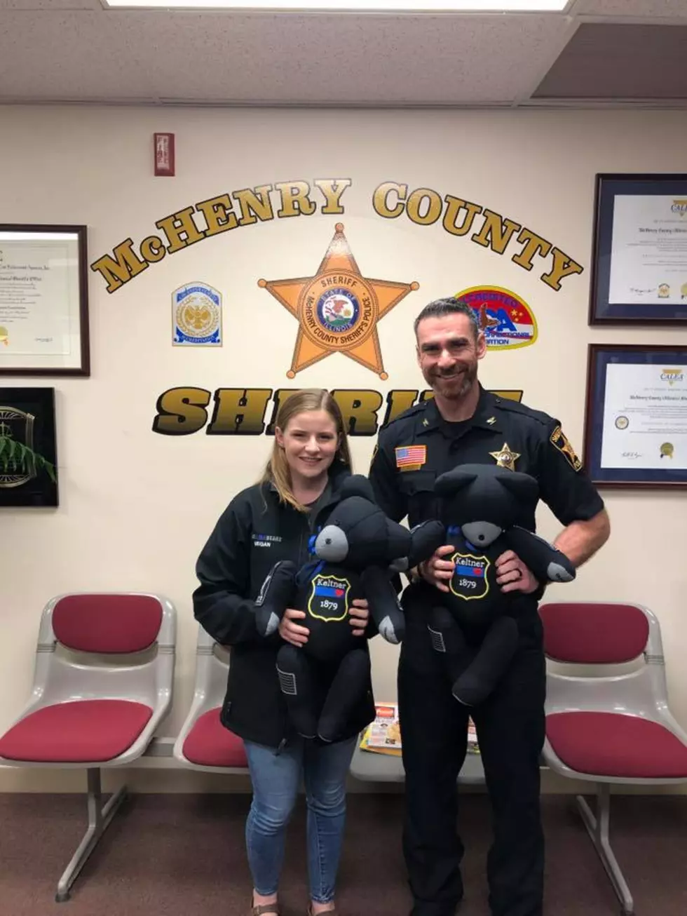 Deputy Keltner’s Sons Receive Bears Made From Their Dad’s Uniform