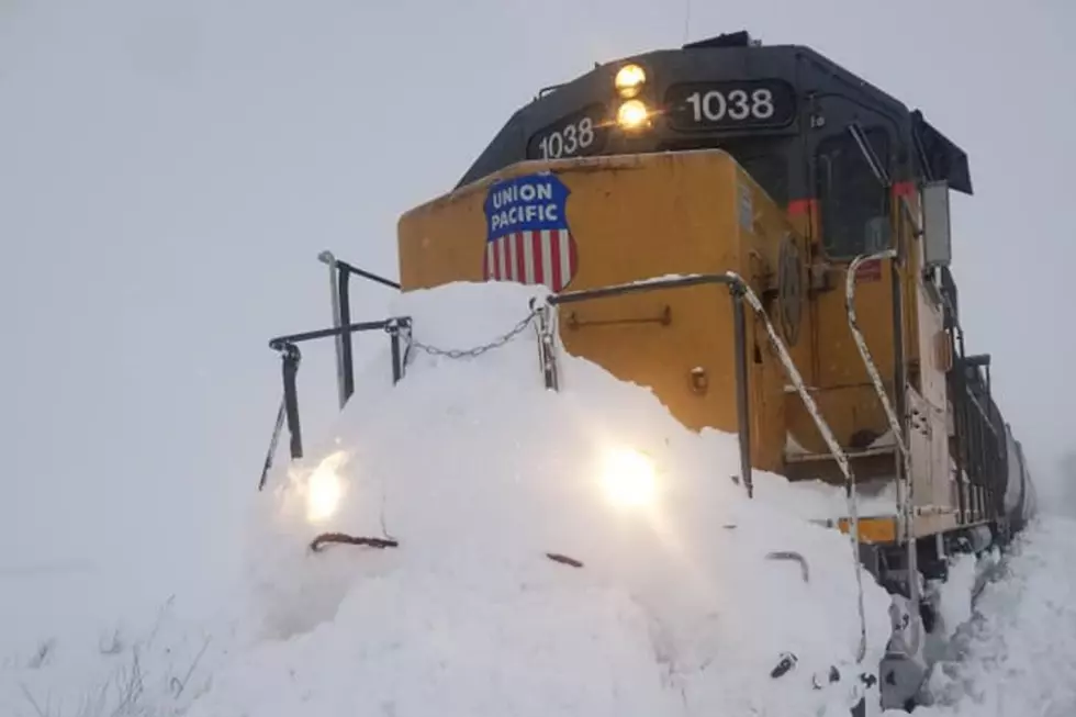 Freight Train Gets Stuck in Waist-High Snow South of Dekalb