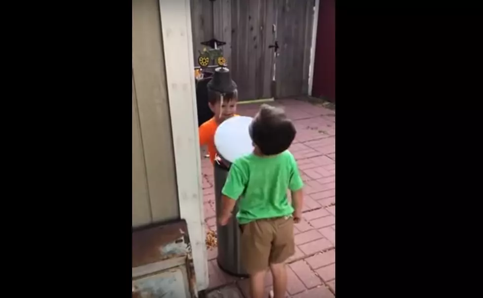 Toddlers Whack Each Other in the Face with Garbage Can Lid [VIDEO]