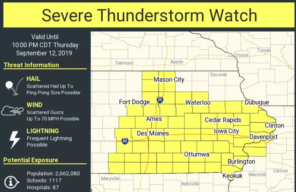 SEVERE WEATHER IN IOWA THIS AFTERNOON/EVENING (9/12)