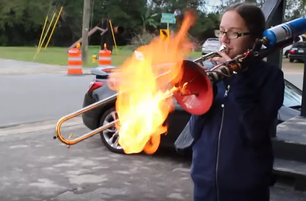 Dad Builds his Daughter a Flaming Trombone for Her Birthday (video)