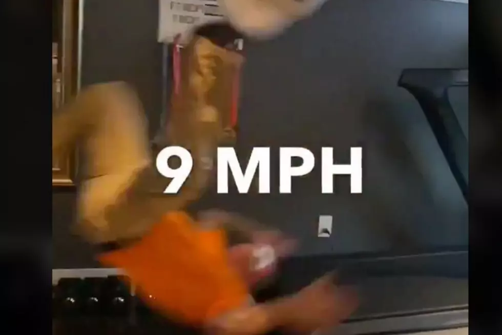 Man Travels from 1 to 9 MPH on Treadmill While Riding a Laundry Basket