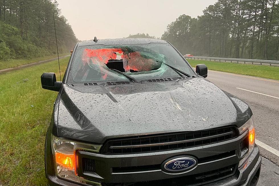 A Lightning Bolt Sent A Chunk of Pavement Through A Truck’s Windshield