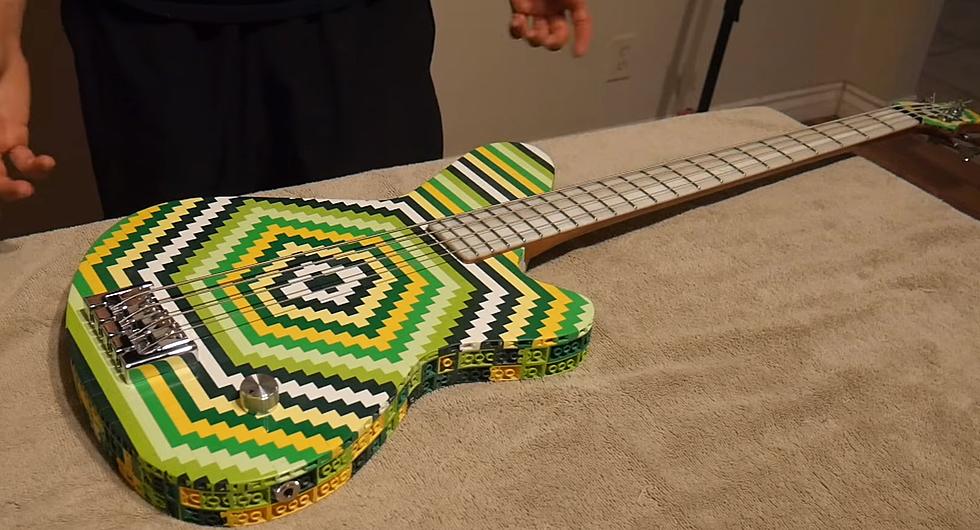 Bass Guitar Built Out of 2,000 Lego Bricks
