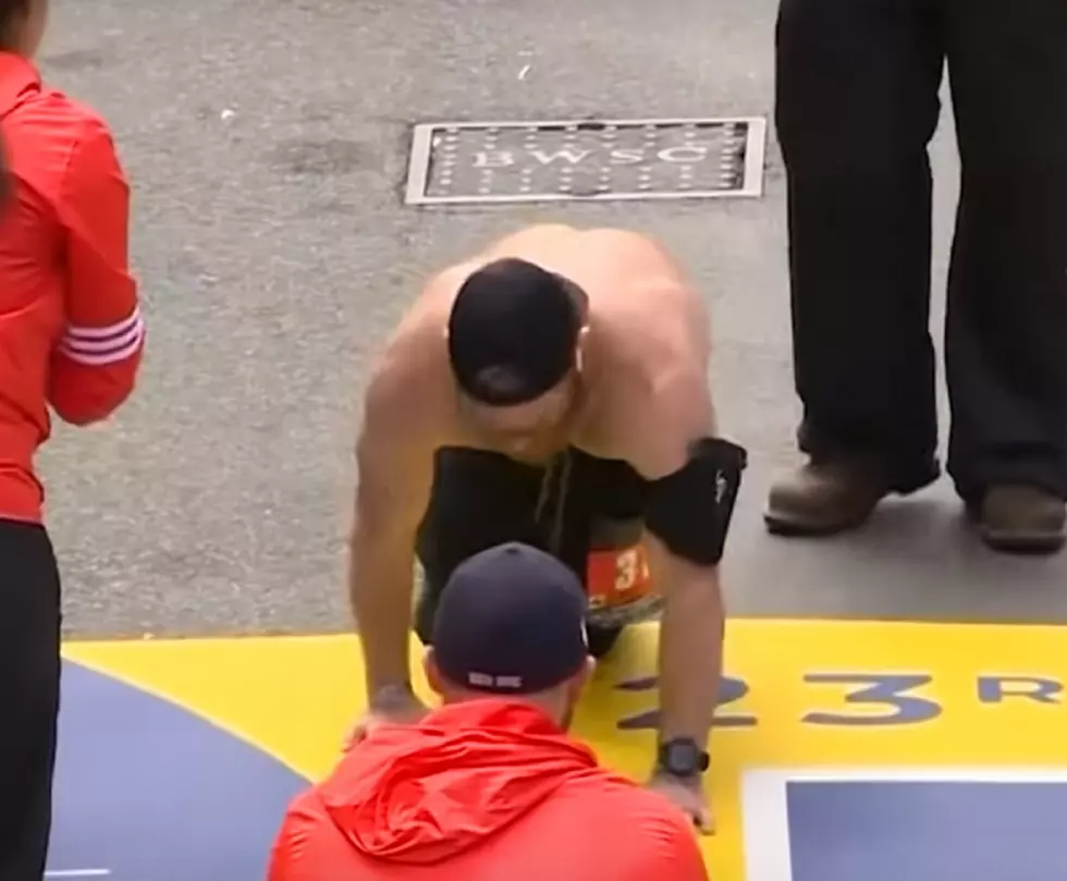 Marine Crawls to Boston Marathon Finish Line [Video]