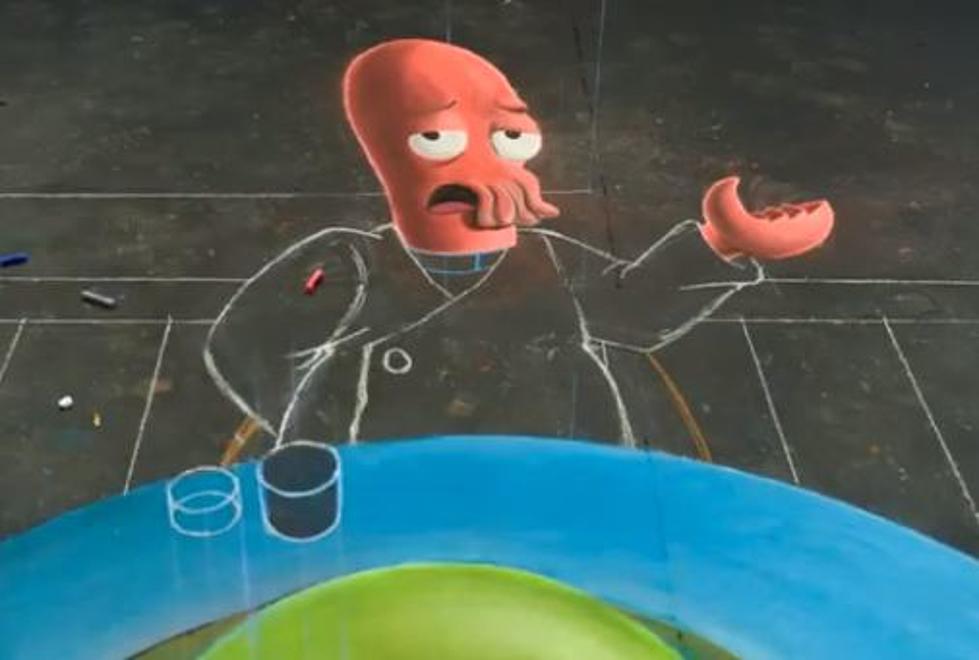 Denver Chalk Artist Creates Amazing ‘Futurama’ 3-D Sidewalk Art [VIDEO]
