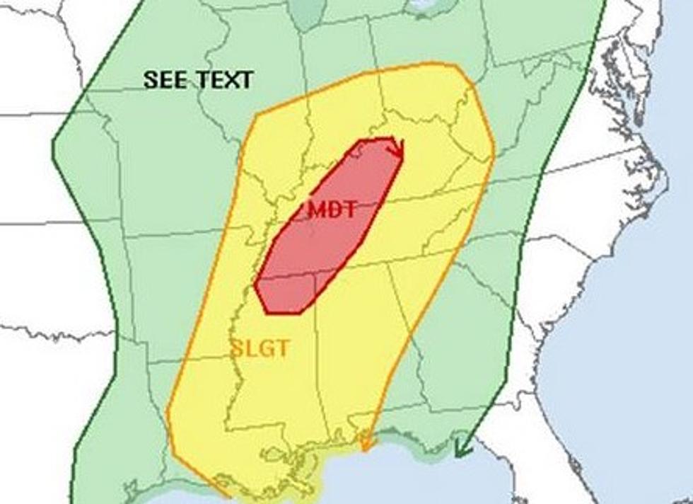 Moderate Risk of Severe Thunderstorms Today – Thursday, February 20, 2014