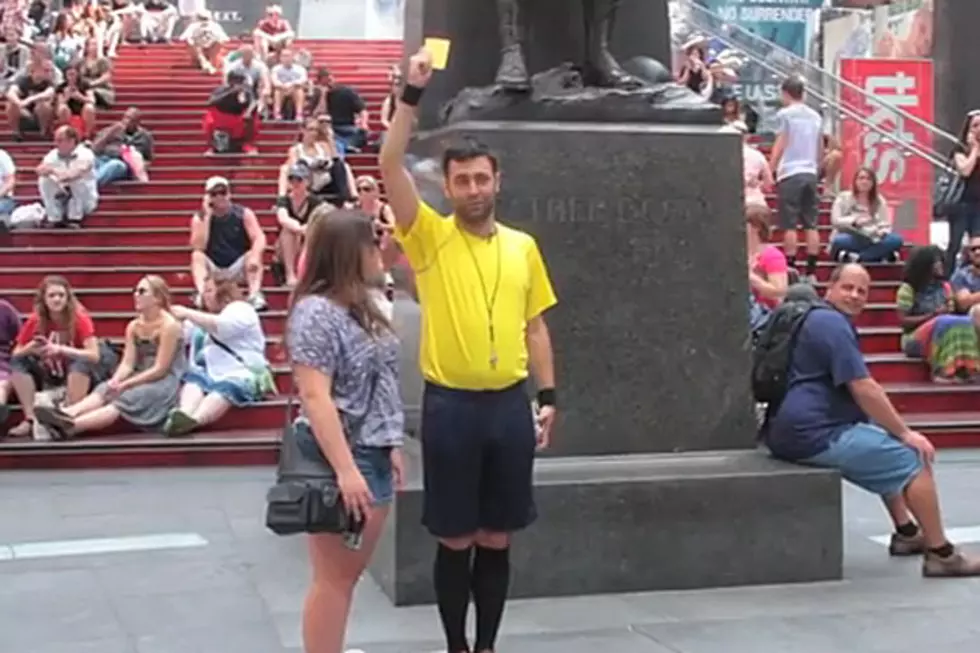 ‘Soccer Ref’ Hands Out Yellow Cards to Random People for Bad Behavior [VIDEO]