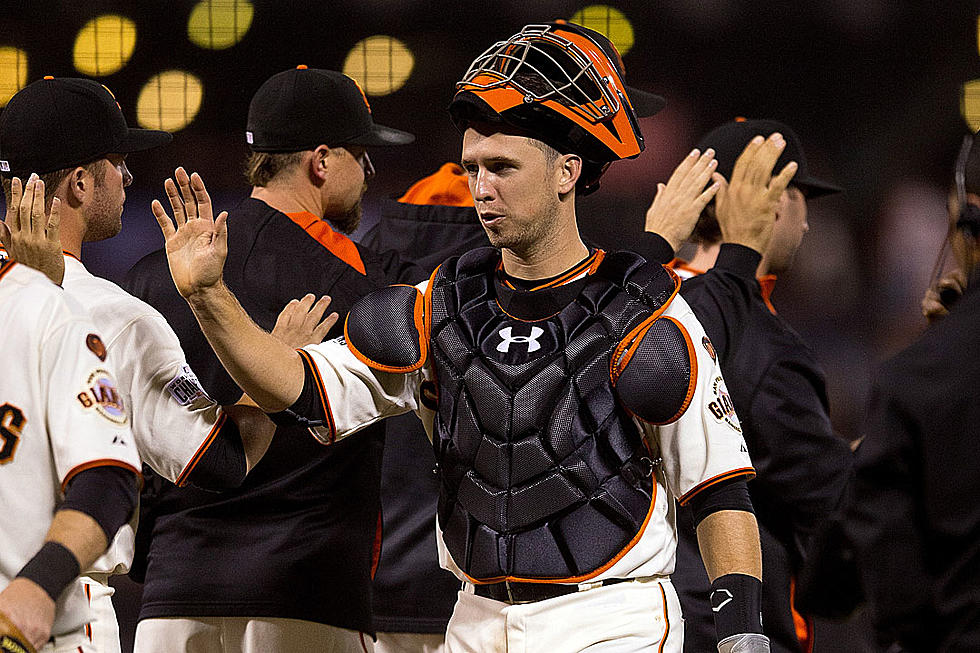 Watch Buster Posey’s Spectacularly Stupid Lucky Throw Back to the Pitcher