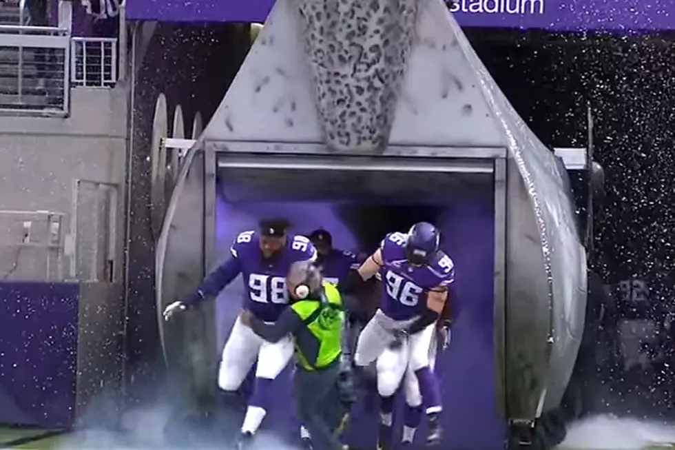 Vikings Absolutely Maul Poor Guy While Running Out of Tunnel