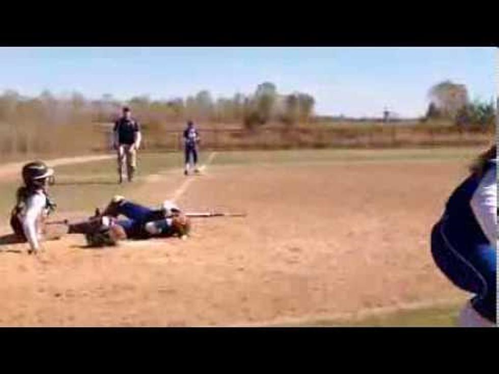 Local Softball Player in Nasty Home Plate Collision [Video]